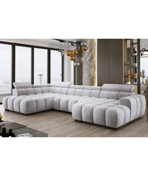 Narożnik U tkanina SALVADOR regulowane zagłówki z funkcją spania