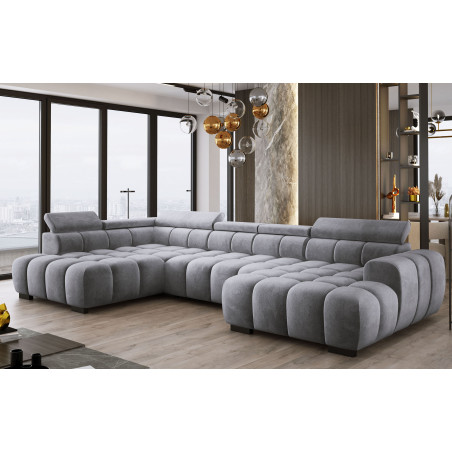 Narożnik U tkanina SALVADOR regulowane zagłówki z funkcją spania