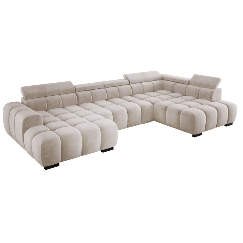 Narożnik U tkanina SALVADOR regulowane zagłówki z funkcją spania