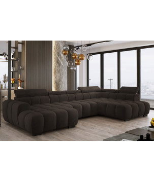 Narożnik U tkanina SALVADOR regulowane zagłówki z funkcją spania