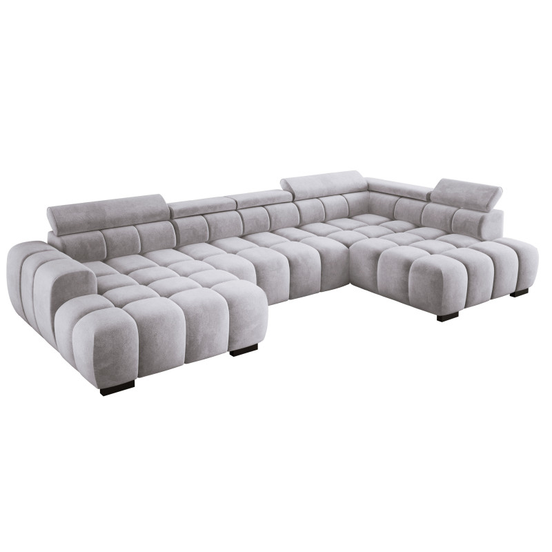 Narożnik U tkanina SALVADOR regulowane zagłówki z funkcją spania