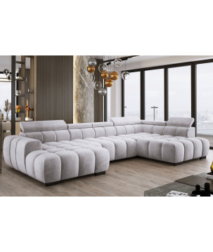 Narożnik U tkanina SALVADOR regulowane zagłówki z funkcją spania