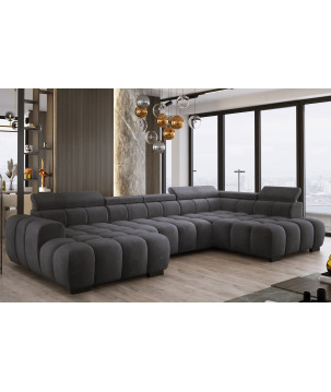 Narożnik U tkanina SALVADOR regulowane zagłówki z funkcją spania