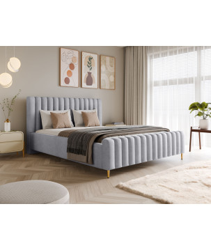 Łóżko tapicerowane Lux z pojemnikiem i zagłówkiem