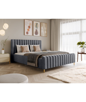 Łóżko tapicerowane Lux z pojemnikiem i zagłówkiem