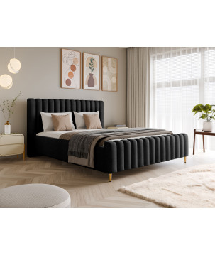 Łóżko tapicerowane Lux z pojemnikiem i zagłówkiem