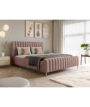 Łóżko tapicerowane Lux z pojemnikiem i zagłówkiem