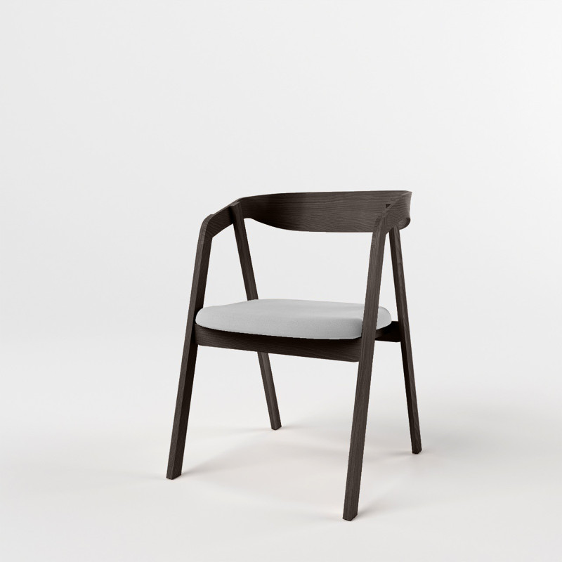 Klasyczne krzesło lounge z litego drewna, naturalny dąb