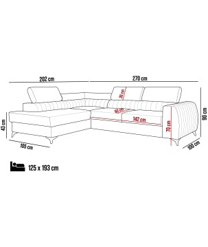 Narożnik BREGO układ-L Prawy Tkanina Zetta_293