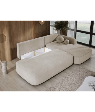 Narożnik wolnostojący BABU układ-L Prawy Tkanina CLOUD 03