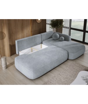 Narożnik wolnostojący BABU układ-L Prawy Tkanina CLOUD 81