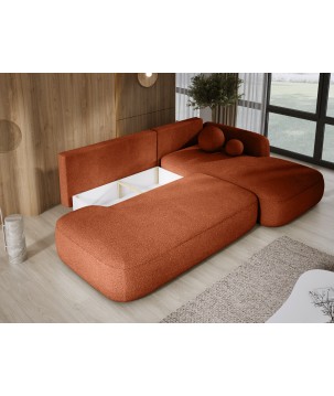 Narożnik wolnostojący BABU układ-L Prawy Tkanina NOWORNEVER 79