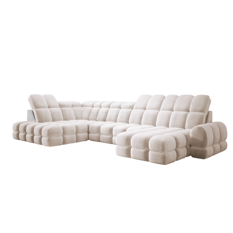 Narożnik wolnostojący TOLLO układ-U Lewy Elektryczna regulacja Tkanina SALVADOR 01