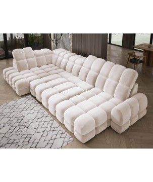 Narożnik wolnostojący TOLLO układ-U Lewy Elektryczna regulacja Tkanina SALVADOR 01