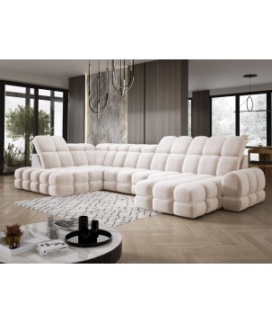 Narożnik wolnostojący TOLLO układ-U Lewy Elektryczna regulacja Tkanina SALVADOR 01