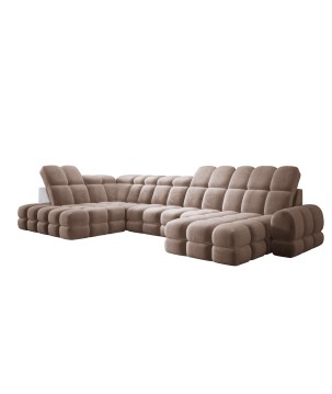 Narożnik wolnostojący TOLLO układ-U Lewy Elektryczna regulacja Tkanina SALVADOR 03