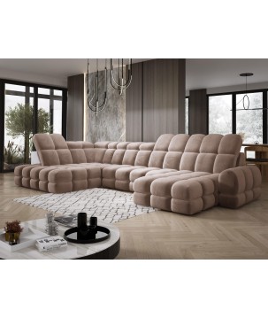 Narożnik wolnostojący TOLLO układ-U Lewy Elektryczna regulacja Tkanina SALVADOR 03