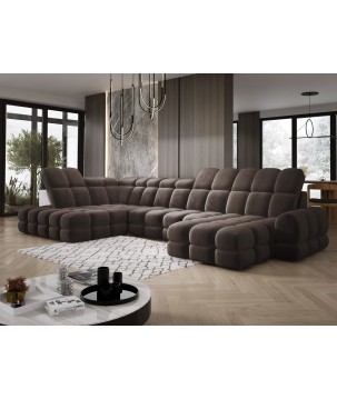 Narożnik wolnostojący TOLLO układ-U Lewy Elektryczna regulacja Tkanina SALVADOR 04