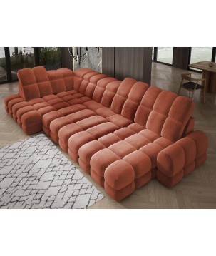 Narożnik wolnostojący TOLLO układ-U Lewy Elektryczna regulacja Tkanina SALVADOR 07