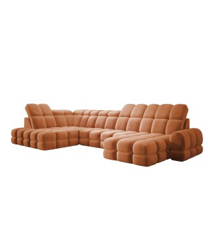 Narożnik wolnostojący TOLLO układ-U Lewy Elektryczna regulacja Tkanina SALVADOR 08