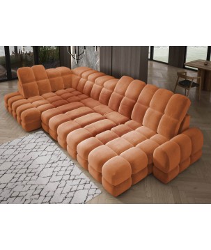 Narożnik wolnostojący TOLLO układ-U Lewy Elektryczna regulacja Tkanina SALVADOR 08