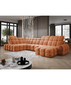 Narożnik wolnostojący TOLLO układ-U Lewy Elektryczna regulacja Tkanina SALVADOR 08