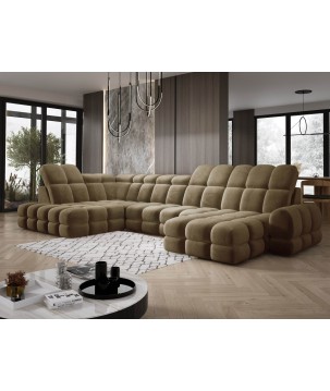 Narożnik wolnostojący TOLLO układ-U Lewy Elektryczna regulacja Tkanina SALVADOR 10