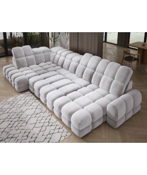 Narożnik wolnostojący TOLLO układ-U Lewy Elektryczna regulacja Tkanina SALVADOR 13