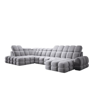 Narożnik wolnostojący TOLLO układ-U Lewy Elektryczna regulacja Tkanina SALVADOR 14