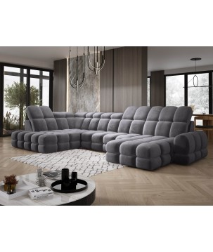 Narożnik wolnostojący TOLLO układ-U Lewy Elektryczna regulacja Tkanina SALVADOR 15