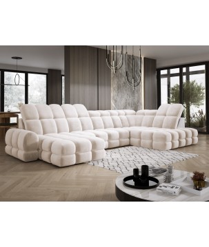 Narożnik wolnostojący TOLLO układ-U Prawy Elektryczna regulacja Tkanina SALVADOR 01