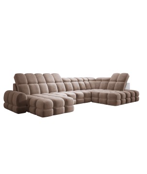 Narożnik wolnostojący TOLLO układ-U Prawy Elektryczna regulacja Tkanina SALVADOR 03