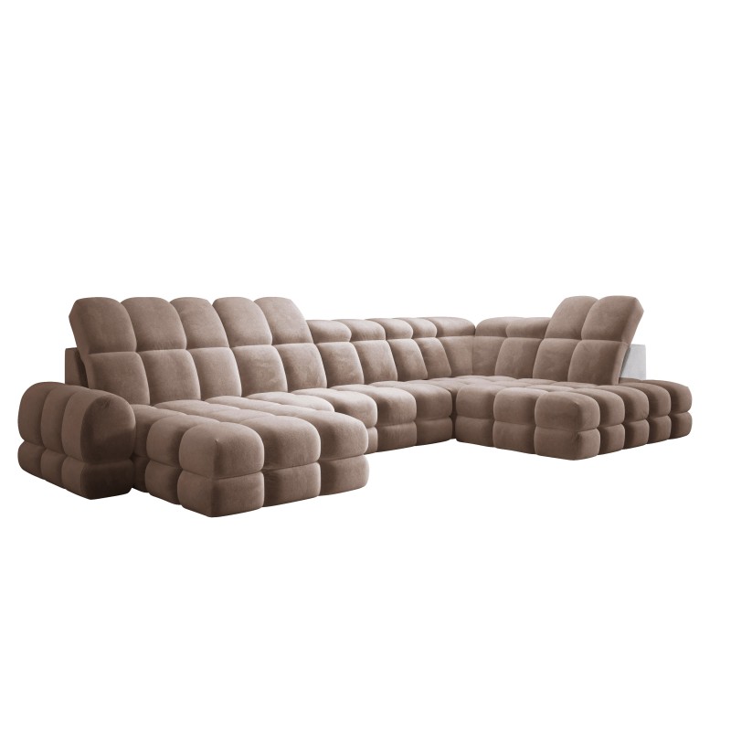 Narożnik wolnostojący TOLLO układ-U Prawy Elektryczna regulacja Tkanina SALVADOR 03