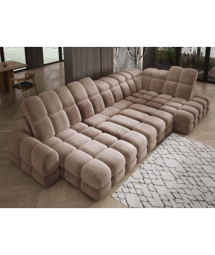 Narożnik wolnostojący TOLLO układ-U Prawy Elektryczna regulacja Tkanina SALVADOR 03