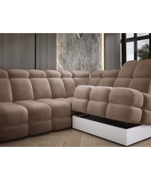 Narożnik wolnostojący TOLLO układ-U Prawy Elektryczna regulacja Tkanina SALVADOR 03