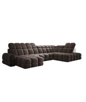 Narożnik wolnostojący TOLLO układ-U Prawy Elektryczna regulacja Tkanina SALVADOR 04