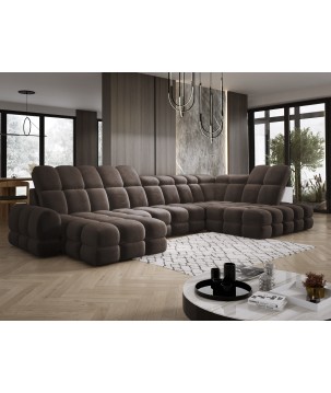 Narożnik wolnostojący TOLLO układ-U Prawy Elektryczna regulacja Tkanina SALVADOR 04