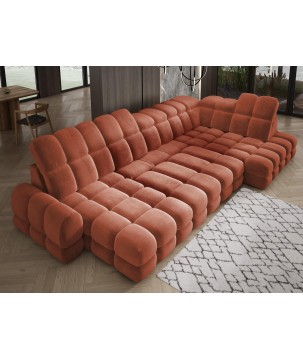 Narożnik wolnostojący TOLLO układ-U Prawy Elektryczna regulacja Tkanina SALVADOR 07