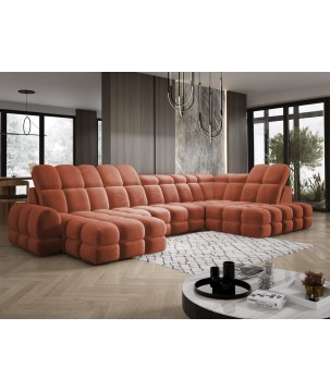 Narożnik wolnostojący TOLLO układ-U Prawy Elektryczna regulacja Tkanina SALVADOR 07