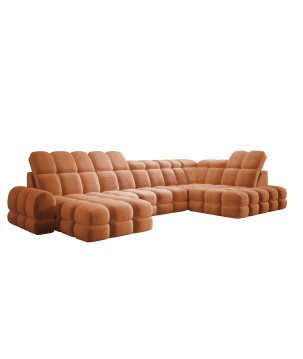 Narożnik wolnostojący TOLLO układ-U Prawy Elektryczna regulacja Tkanina SALVADOR 08