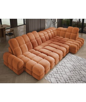 Narożnik wolnostojący TOLLO układ-U Prawy Elektryczna regulacja Tkanina SALVADOR 08