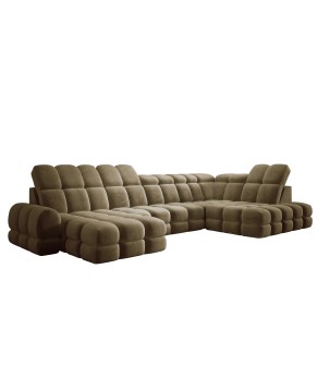 Narożnik wolnostojący TOLLO układ-U Prawy Elektryczna regulacja Tkanina SALVADOR 10