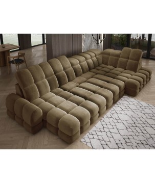 Narożnik wolnostojący TOLLO układ-U Prawy Elektryczna regulacja Tkanina SALVADOR 10