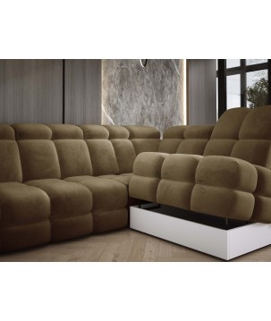 Narożnik wolnostojący TOLLO układ-U Prawy Elektryczna regulacja Tkanina SALVADOR 10