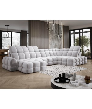 Narożnik wolnostojący TOLLO układ-U Prawy Elektryczna regulacja Tkanina SALVADOR 13