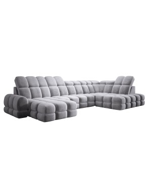 Narożnik wolnostojący TOLLO układ-U Prawy Elektryczna regulacja Tkanina SALVADOR 14