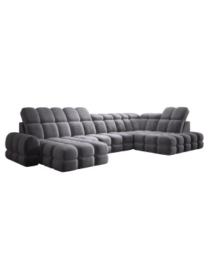 Narożnik wolnostojący TOLLO układ-U Prawy Elektryczna regulacja Tkanina SALVADOR 15