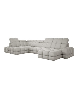 Narożnik wolnostojący TOLLO układ-U Lewy Elektryczna regulacja Tkanina SOLAR 03