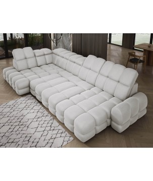 Narożnik wolnostojący TOLLO układ-U Lewy Elektryczna regulacja Tkanina SOLAR 03