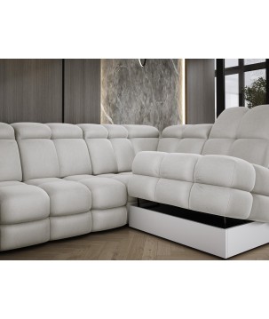 Narożnik wolnostojący TOLLO układ-U Lewy Elektryczna regulacja Tkanina SOLAR 03